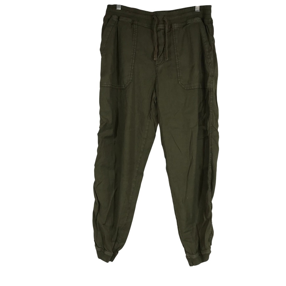 Marine Layer Olive Green Linen Cotton Blend Jogger Pants Wms XL Utility Pockets